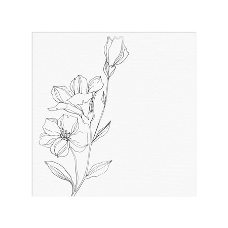Smarty Had A Party White with Silver Antique Floral Paper BeverageCocktail Napkins 600 Napkins, 600PK 2294-CASE